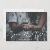Elegant Script Photo Wedding Save The Date (Voorkant)