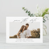 Elegant Script Photo Wedding Save The Date (Staand voorkant)