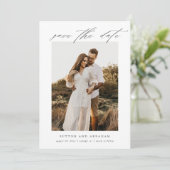 Elegant Script Photo Wedding Save The Date (Staand voorkant)