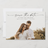 Elegant Script Photo Wedding Save The Date (Voorkant)