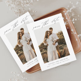 Elegant Script Photo Wedding Save The Date
