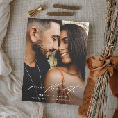 Elegant Script Photo Wedding Save The Date