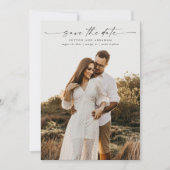 Elegant Script Photo Wedding Save The Date (Voorkant)