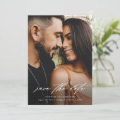 Elegant Script Photo Wedding Save The Date (Staand voorkant)