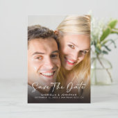 Elegant Script Photo Wedding Save The Date (Staand voorkant)