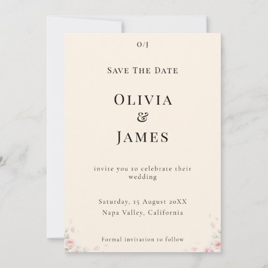 Elegant Script Photo Wedding Save the Date Invite  (Achterkant)
