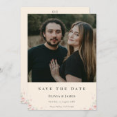 Elegant Script Photo Wedding Save the Date Invite  (Voorkant / Achterkant)