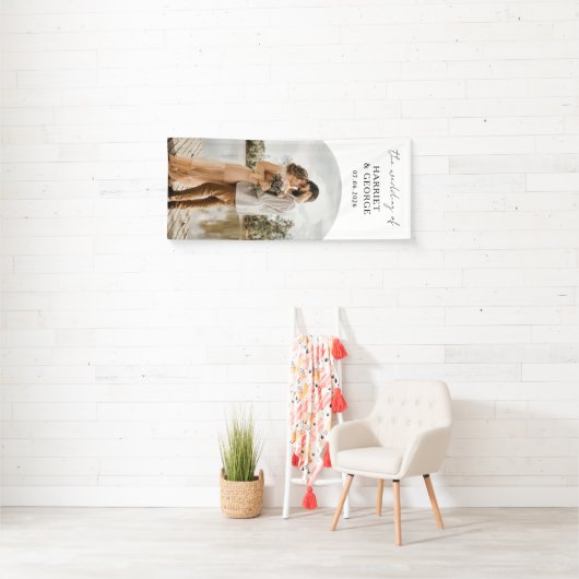 Elegant Script Photo Wedding Spandoek (Insitu)