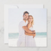 Elegant Script Photo Wedding Square Kaart (Achterkant)