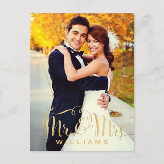 Elegant Script Photo WeduwMonogram Bedankt Briefkaart (Voorkant)