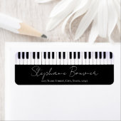Elegant Script Piano Keyboard Music Teacher Label (Insitu)