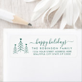 Elegant Script Pine Kerstmis Adres Etiket (Insitu)