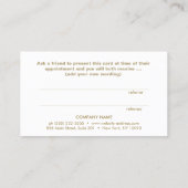 Elegant Script Pink Salon Referral Kaart (Achterkant)