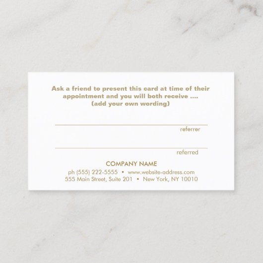 Elegant Script Pink Salon Referral Kaart (Achterkant)