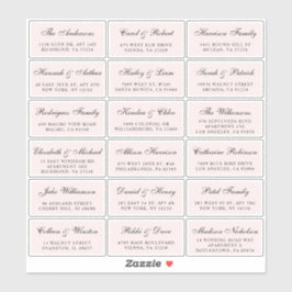 Elegant Script Pink Wedding Guest Adresetiketten Sticker