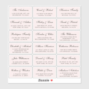 Elegant Script Pink Wedding Guest Adresetiketten Sticker