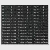 Elegant Script Plain Black Naam Kalligrafie Cadeaupapier (Vlak)