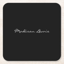 Elegant Script Plain Black Naam Kalligrafie