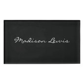 Elegant Script Plain Black Naam Kalligrafie Naambadge (Voorkant)