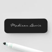 Elegant Script Plain Black Naam Kalligrafie Naamplaatje (In situ)