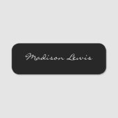 Elegant Script Plain Black Naam Kalligrafie Naamplaatje (Voorkant)