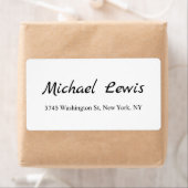 Elegant Script Plain Black & White Minimalist Etiket (Insitu)