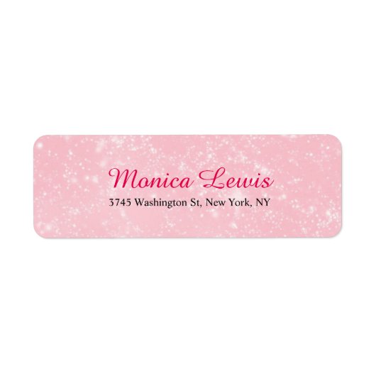 Elegant Script Plain Pink Minimalist Vrouwelijk Etiket (Voorkant)