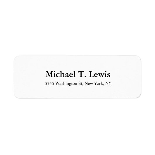 Elegant Script Plain Zwart Wit Leesbaar Vet Tekst Etiket (Voorkant)