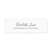 Elegant Script Plain Zwart & Wit Leesbare Tekst Etiket (Voorkant)