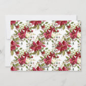 Elegant Script Poinsettias | kerstfoto Feestdagenkaart (Achterkant)