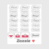 Elegant script Polen & Poolse vlag / naam Set Sticker (Vel)