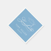 Elegant Script Powder Blue Afstuderen Napkins Servet (Hoek)