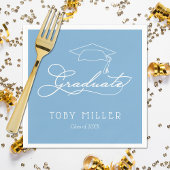 Elegant Script Powder Blue Afstuderen Napkins Servet