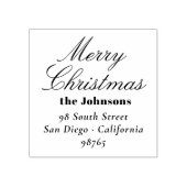 Elegant Script Prettig Kerst Retouradres Rubberstempel (Afrduk)