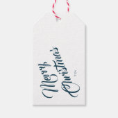 Elegant script prettig kerstfeest cadeaulabel (Voorkant)