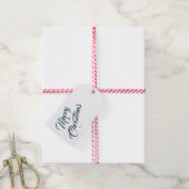 Elegant script prettig kerstfeest cadeaulabel (Met Touw)