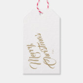 Elegant script prettig kerstfeest cadeaulabel (Voorkant)