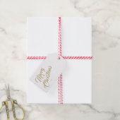 Elegant script prettig kerstfeest cadeaulabel (Met Touw)