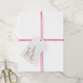Elegant script prettig kerstfeest cadeaulabel