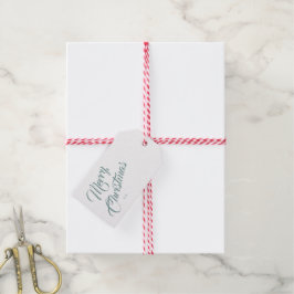 Elegant script prettig kerstfeest cadeaulabel