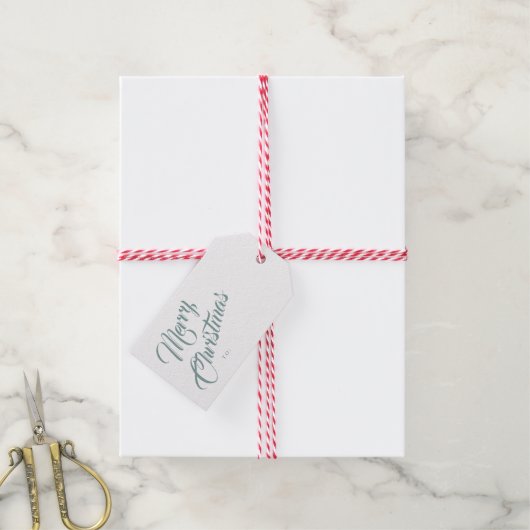 Elegant script prettig kerstfeest cadeaulabel (Met Touw)