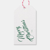 Elegant script prettig kerstfeest cadeaulabel (Voorkant)