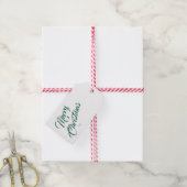 Elegant script prettig kerstfeest cadeaulabel (Met Touw)