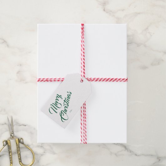Elegant script prettig kerstfeest cadeaulabel (Met Touw)