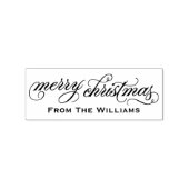 Elegant Script Prettig Kerstfeest Persoonlijk Rubberstempel (Gestempeld)