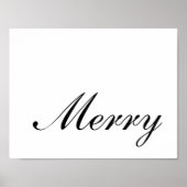 Elegant Script Prettig Kerstfeest Poster (Voorkant)
