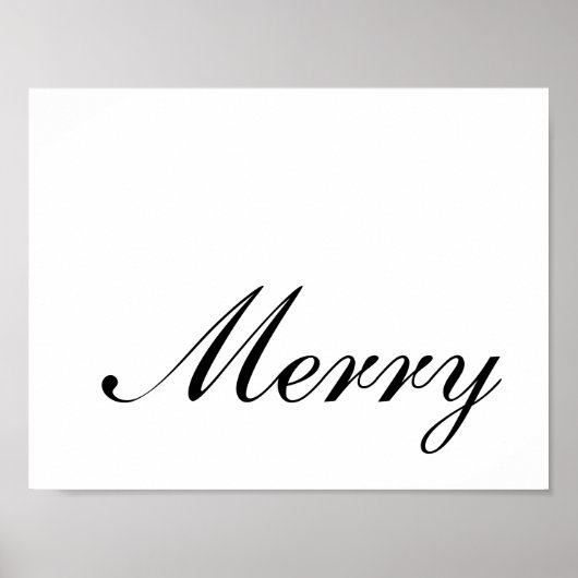 Elegant Script Prettig Kerstfeest Poster (Voorkant)