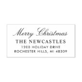 Elegant Script Prettig Kerstmis Retouradres Zelfinktende Stempel (Design)