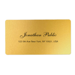 Elegant Script Professional Gold Sjabloon Shipping Etiket