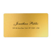 Elegant Script Professioneel Goud Sjabloon Verzend Etiket (Voorkant)